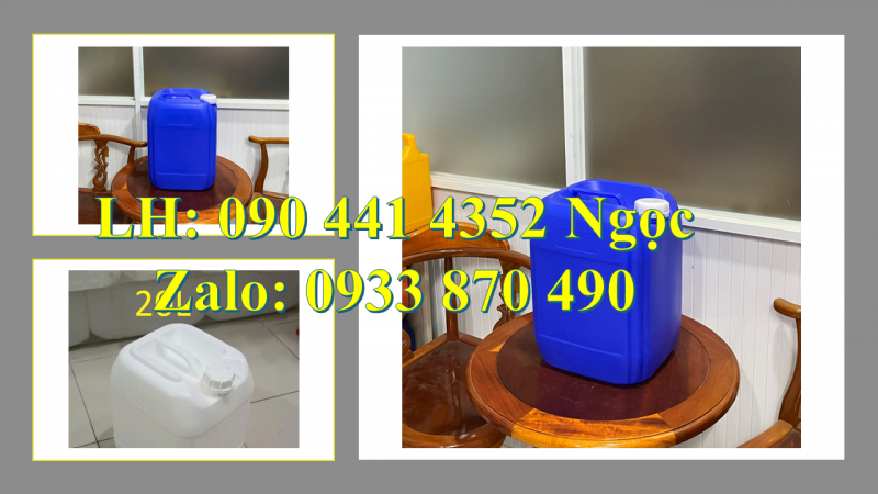 Can nhựa 24 lít đựng chất bôi trơn, thùng nhựa 25 lít vuông, can nhựa 30 lít vuông xanh giá rẻ 