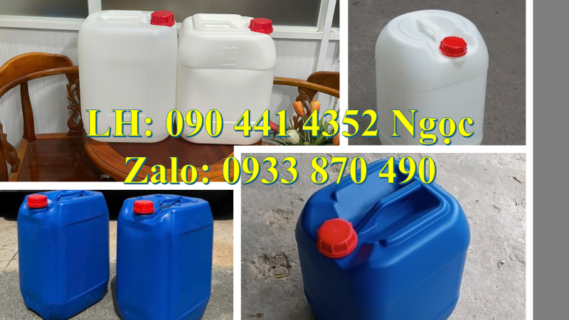 Can nhựa 24 lít đựng chất bôi trơn, thùng nhựa 25 lít vuông, can nhựa 30 lít vuông xanh giá rẻ 