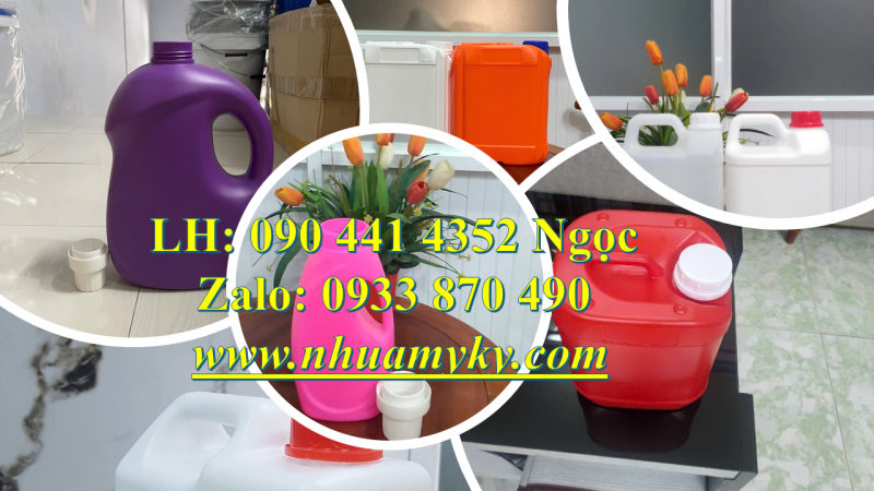 Can nhựa 0.5 lít đựng dầu oliu, can nhựa 1 lít vuông, can nhựa 2 lít đựng phân bón dạng loãng 