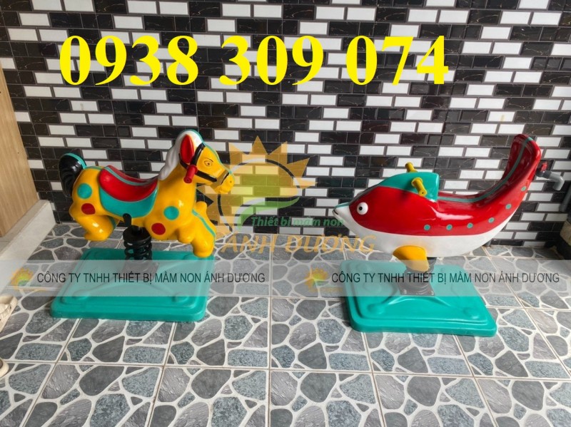 Thú nhún lò xo mầm non giá rẻ, thú nhún lò xo con ngựa mầm non