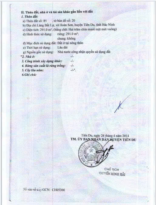 Đất khu CN Tiên Sơn, Tiên Du, Bắc Ninh, 291m2, MT 14m, kinh doanh phòng trọ. Miễn TG