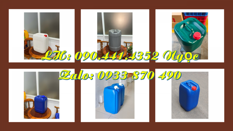 Vỏ can nhựa 24 lít vuông, can nhựa 25 lít tròn đựng hóa chất, can nhựa vuông 30 lít đựng axit 