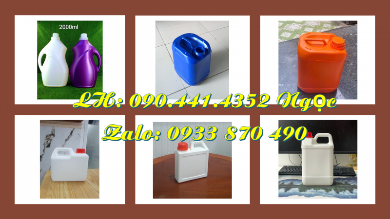 Can nhựa 5 lít đựng nông dược, can nhựa vuông 2 lít, can tròn 1 lít đựng dung dịch y tế