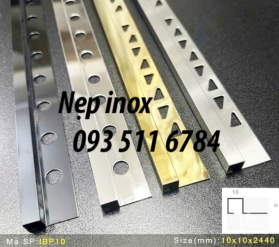 Nẹp nhôm góc âm nẹp inox góc vuông trang trí