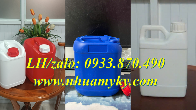 Vỏ can nhựa 1 lít tròn, can nhựa 2 lít vuông quai, can nhựa 5 lít tròn quai xéo 