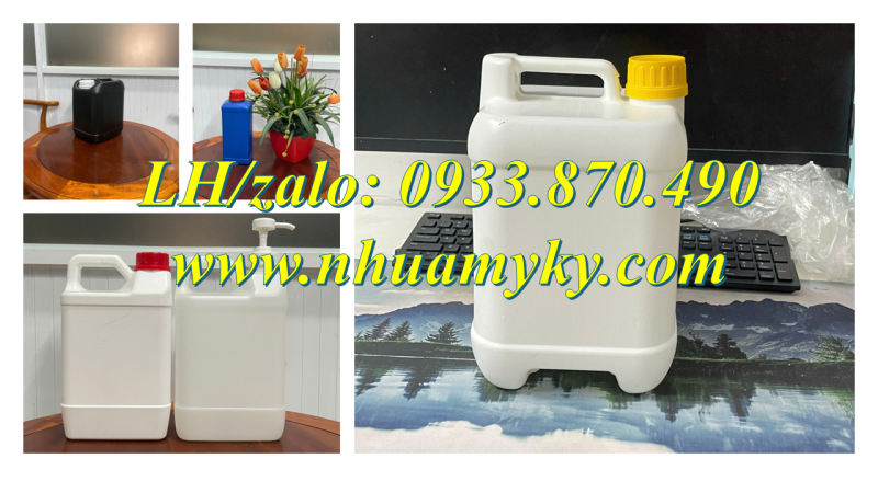 Vỏ can nhựa 1 lít tròn, can nhựa 2 lít vuông quai, can nhựa 5 lít tròn quai xéo 