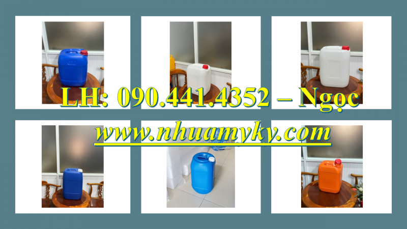 Can nhựa đựng dầu 20 lít, can nhựa 22 lít đựng mật ong, thùng nhựa 24 lít vuông đựng hóa chất 