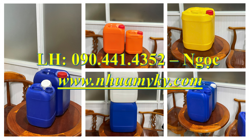 Can nhựa đựng dầu 20 lít, can nhựa 22 lít đựng mật ong, thùng nhựa 24 lít vuông đựng hóa chất 