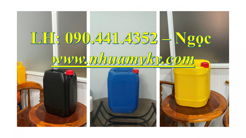Can nhựa đựng dầu 20 lít, can nhựa 22 lít đựng mật ong, thùng nhựa 24 lít vuông đựng hóa chất 