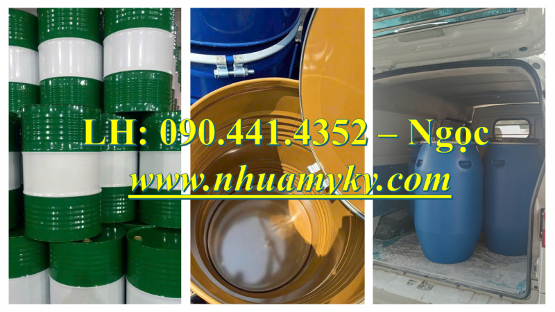 Thùng phuy nhựa 100 lít đựng chất thải công trình, thùng phuy nhựa 50 lít đựng nước sạch