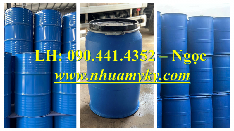 Thùng phuy nhựa 100 lít đựng chất thải công trình, thùng phuy nhựa 50 lít đựng nước sạch