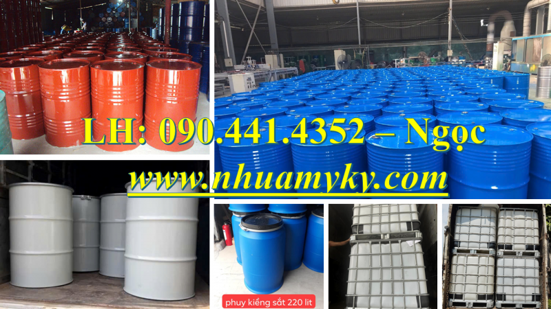 Thùng phuy nhựa 100 lít đựng chất thải công trình, thùng phuy nhựa 50 lít đựng nước sạch