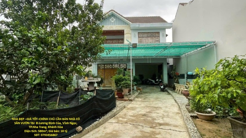 NHÀ ĐẸP –GIÁ TỐT–CHÍNH CHỦ CẦN BÁN NHÀ CÓ SÂN VƯỜN TẠI  Đ.Lương Định Của, Vĩnh Ngọc, TP.Nha Trang,
