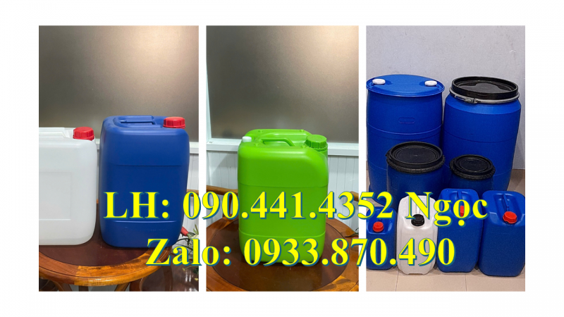 Can nhựa 30 lít vuông dày, thùng nhựa 25 lít đựng axit, can nhựa 20 lít đựng hóa chất tẩy xóa 