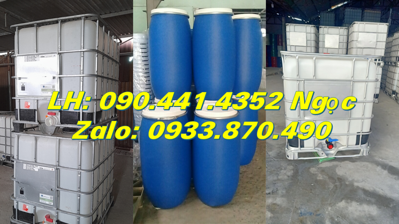 Thùng nhựa ibc 1000 lít trắng, tank nhựa ibc 1000 lít có khung thép, bồn nhựa 1000 lít vuông trắng 