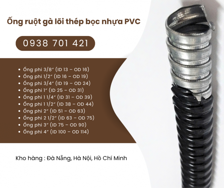 Ống ruột gà lõi thép bọc nhựa PVC – Giải pháp bảo vệ dây điện linh hoạt Phú Yên, Huế