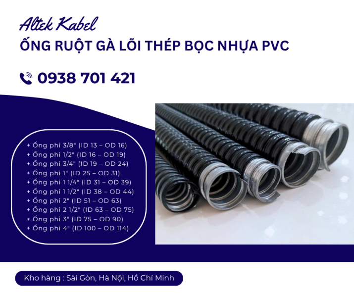 Ống ruột gà lõi thép bọc nhựa PVC – Giải pháp bảo vệ dây điện linh hoạt Phú Yên, Huế