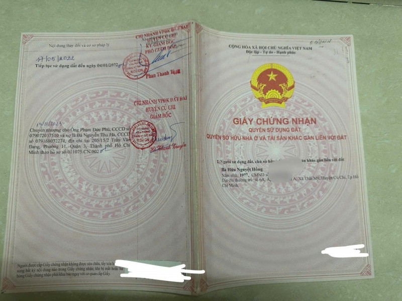 ĐẤT ĐẸP- GIÁ TỐT BÁN NHANH LÔ ĐẤT ĐẦU TƯ LÀ SINH LỜI TẠI huyện Củ Chi, TPHCM