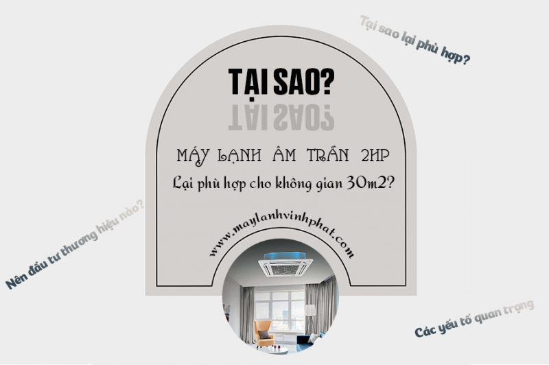 Tại sao Máy lạnh âm trần 2.0HP lại phù hợp cho không gian 30m2?