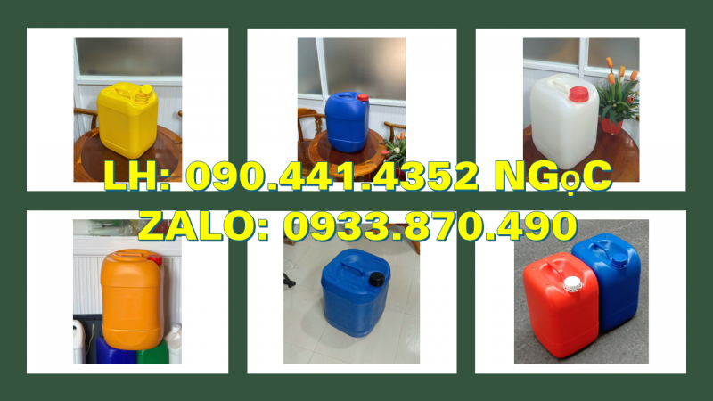 Vỏ thùng nhựa 30 lít đựng dầu nhớt, can nhựa 25 lít đựng hóa chất gốc axit 
