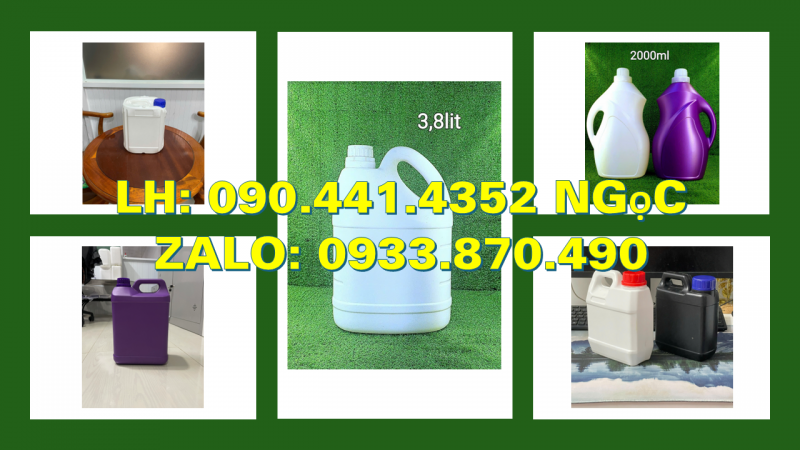 Can nhựa 5 lít vuông đựng axit photphoric, can 2 lít vuông đựng chất phụ gia ngành nông dược 