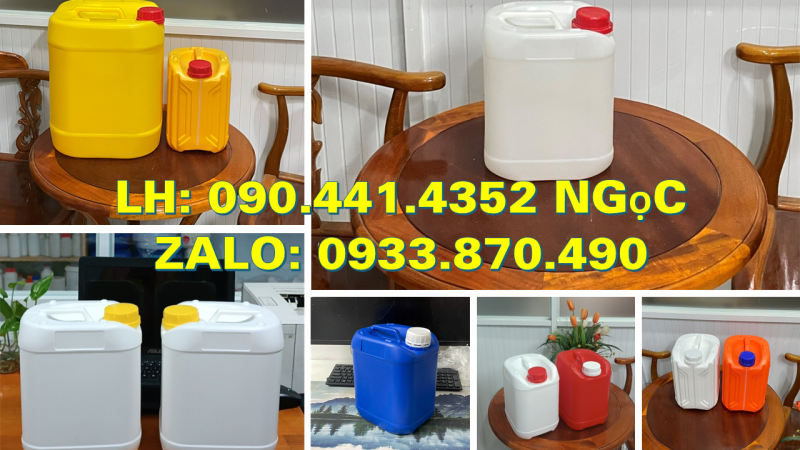 Can nhựa 5 lít vuông đựng axit photphoric, can 2 lít vuông đựng chất phụ gia ngành nông dược 
