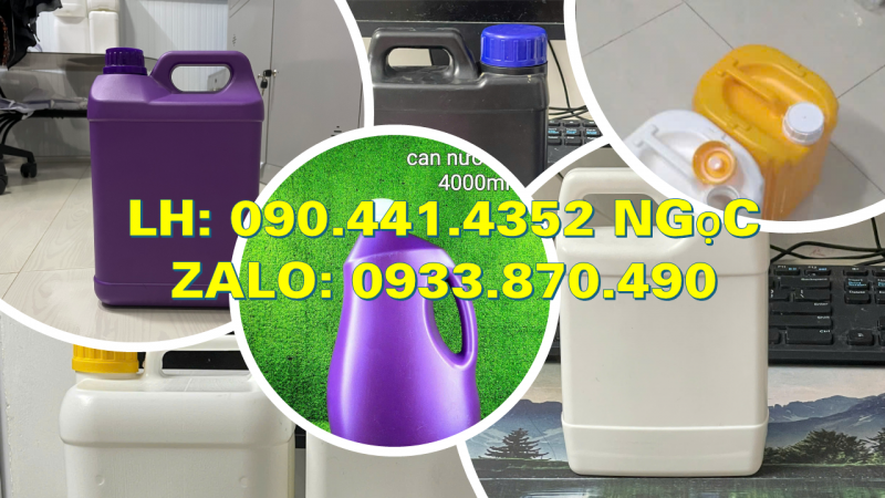 Can nhựa 5 lít vuông đựng axit photphoric, can 2 lít vuông đựng chất phụ gia ngành nông dược 