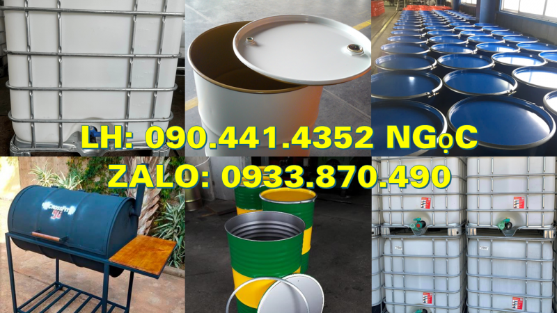 Thùng phuy sắt cũ đựng hóa chất loại đẹp, dày, thùng phuy sắt đựng hóa chất 220L nắp kín 