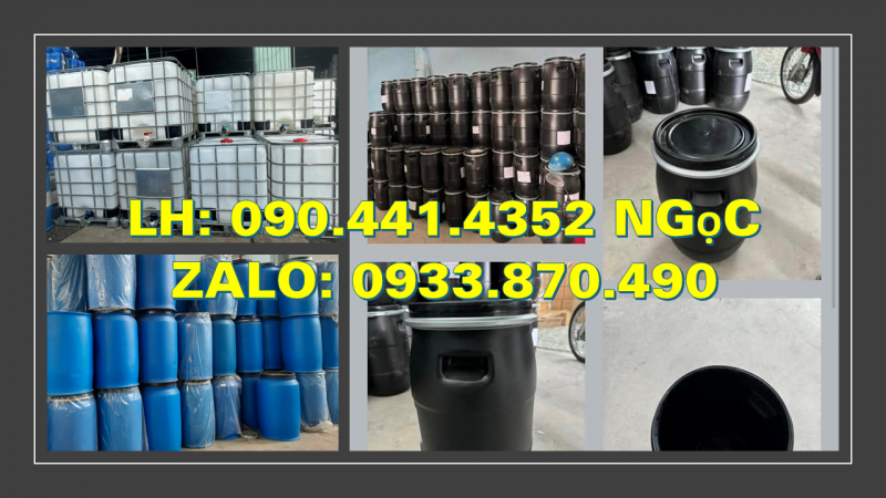 Thùng phuy sắt cũ đựng hóa chất loại đẹp, dày, thùng phuy sắt đựng hóa chất 220L nắp kín 