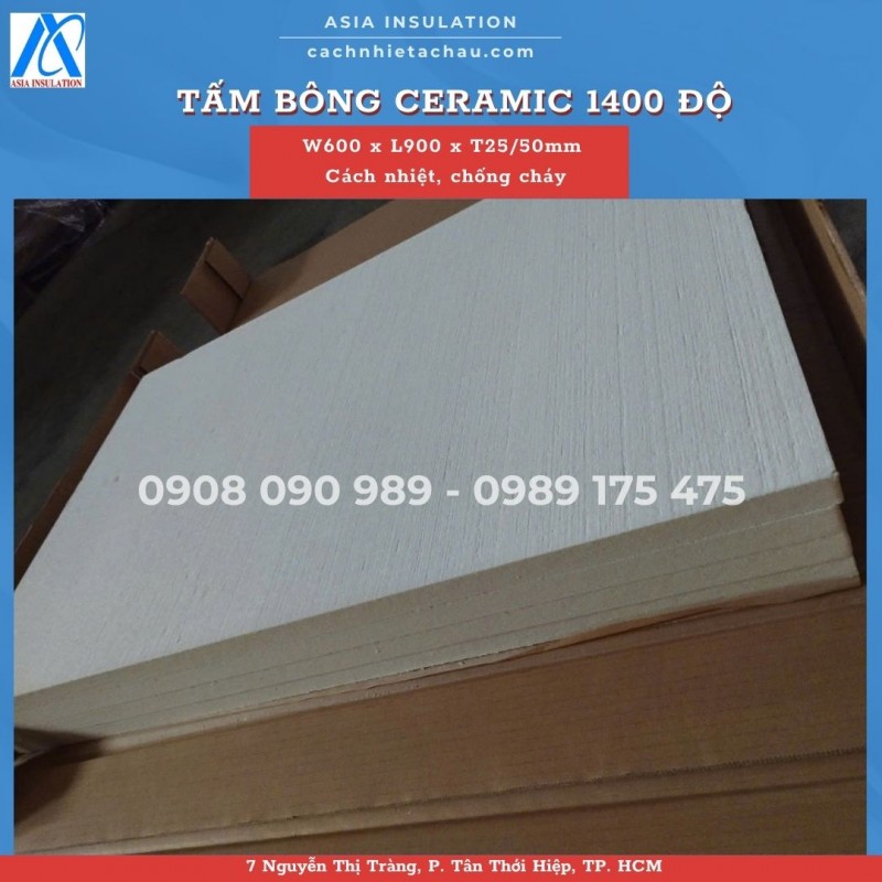 Tấm bông gốm Ceramic Isolite 1400 độ C