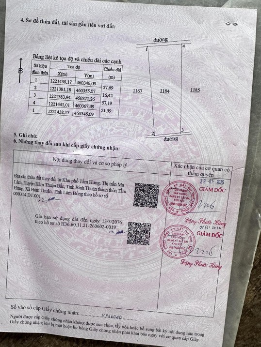 BÁN ĐẤT CHÍNH CHỦ – 1.089M2 – SỔ RIÊNG – GIÁ 370 TRIỆU - HUYỆN HÀM THUẬN BẮC , BÌNH THUẬN