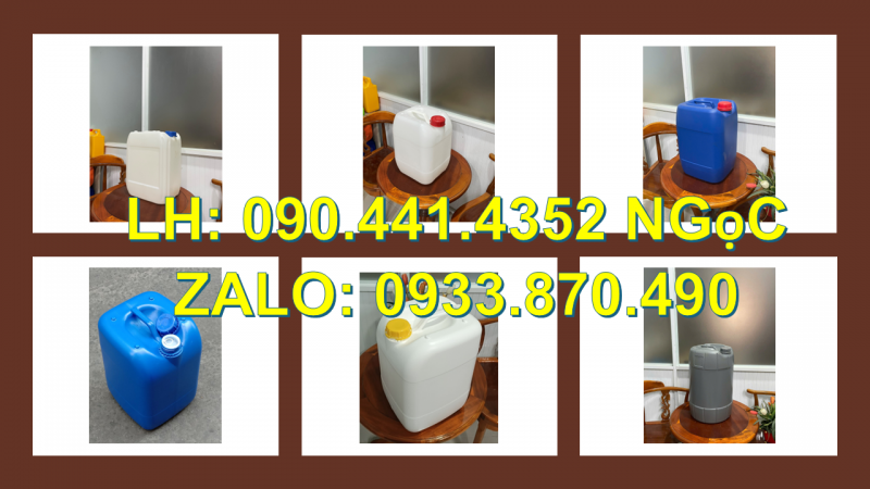 Thùng nhựa 25 lít đựng javel, can nhựa 30 lít vuông đựng hóa chất nồng độ cao 