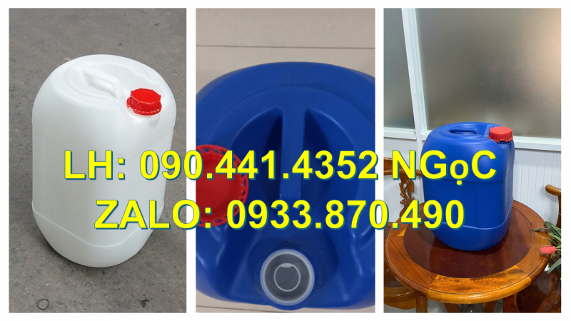 Thùng nhựa 25 lít đựng javel, can nhựa 30 lít vuông đựng hóa chất nồng độ cao 