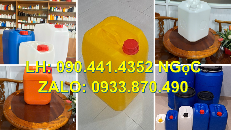 Thùng nhựa 25 lít đựng javel, can nhựa 30 lít vuông đựng hóa chất nồng độ cao 