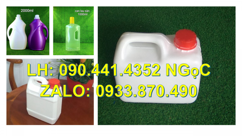 Bình nhựa 2 lít đựng dầu thực vật, can nhựa 5 lít đựng nước rửa chén