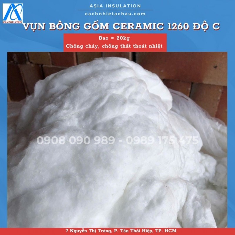 Vụn bông sợi gốm Ceramic cách nhiệt, chống cháy