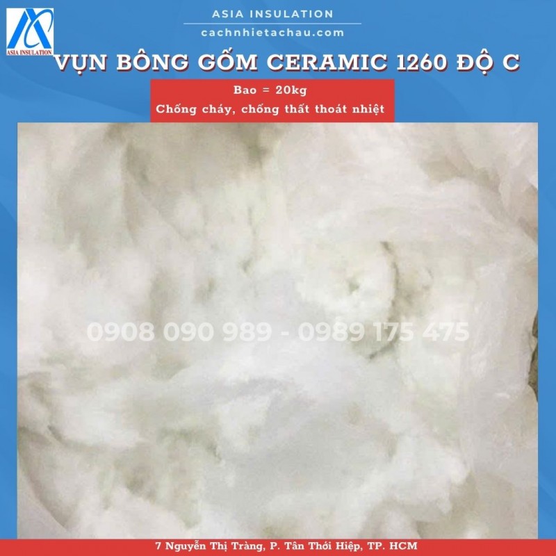 Vụn bông sợi gốm Ceramic cách nhiệt, chống cháy