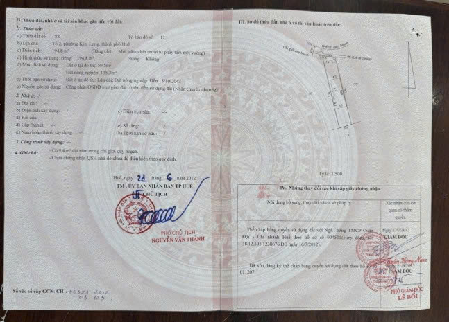 CẦN BÁN NHÀ MẶT TIỀN ĐƯỜNG CÓ VỊ TRÍ ĐẸP TẠI HÀ KHÊ – TỔ 2 - P. KIM LONG – TP. HUẾ