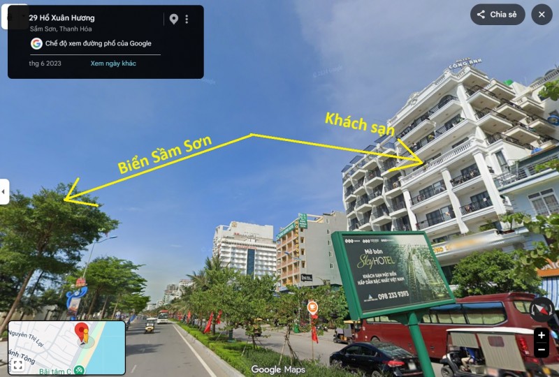 Chuyển nhượng Khách sạn Hương Lý, số 103 mặt đường Hồ Xuân Hương, Sầm Sơn, Thanh Hóa. (Mặt biển)