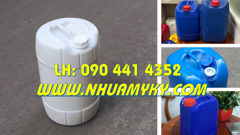 Sản xuất can nhựa 30 lít đựng javen, can vuông 25 lít đựng dầu, can nhựa 20 lít đựng chất đánh bóng 