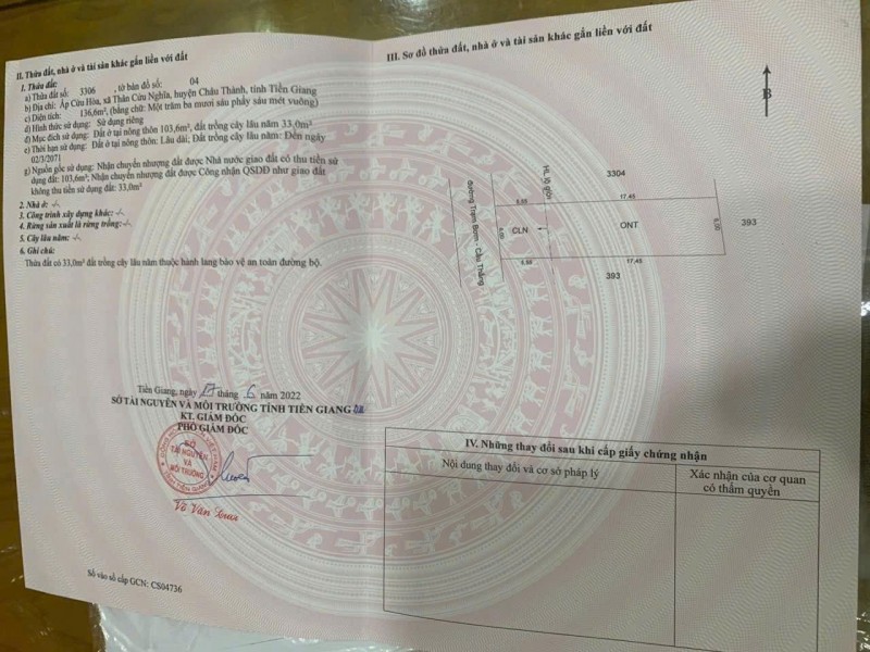 ĐẤT ĐẸP- GIÁ TỐT CHÍNH CHỦ BÁN NHANH LÔ ĐẤT TIỀM NĂNG huyện Châu Thành, tỉnh Tiền Giang