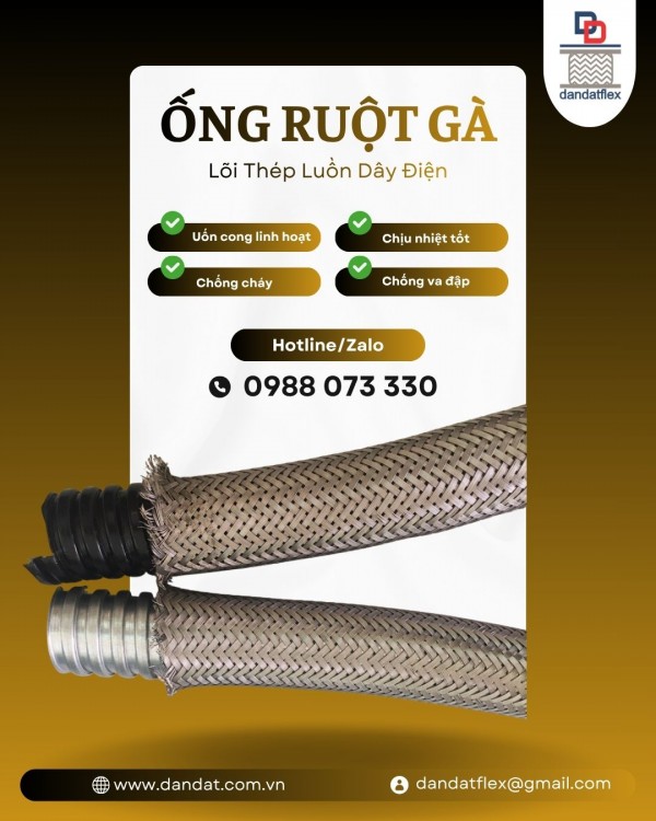 ỐNG RUỘT GÀ LUỒN DÂY ĐIỆN | ỐNG RUỘT GÀ LÕI THÉP BỌC NHỰA | ĐẦU NỐI ỐNG RUỘT GÀ