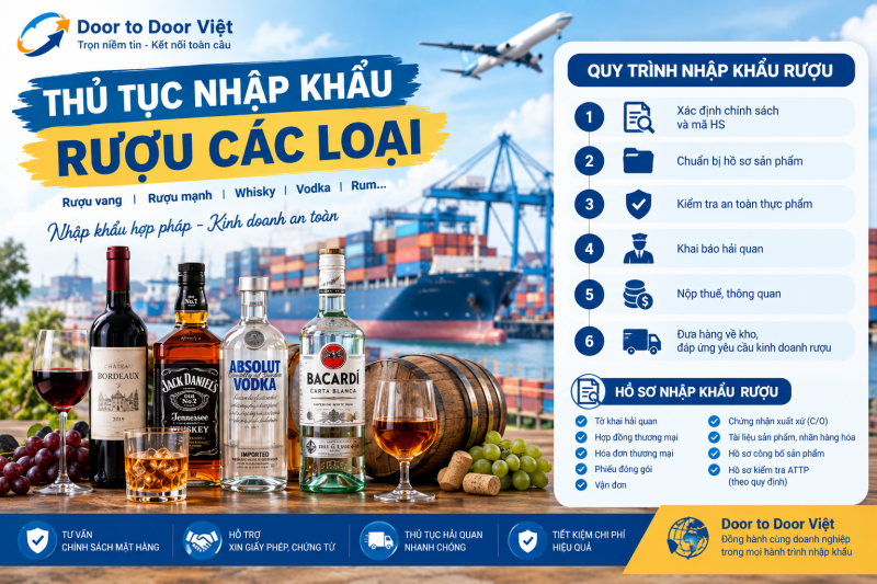 Thủ tục nhập khẩu rượu các loại