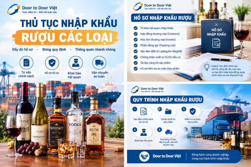 Thủ tục nhập khẩu rượu các loại