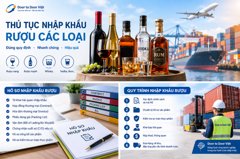Thủ tục nhập khẩu rượu các loại