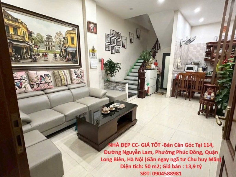 NHÀ ĐẸP CC- GIÁ TỐT -Bán Căn Góc Tại 114, Đường Nguyễn Lam, Phường Phúc Đồng, Quận Long Biên, Hà