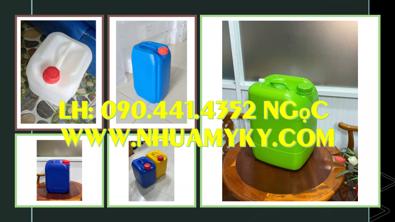 Can nhựa 25 lít tròn, vỏ can nhựa 20 lít đựng axit yếu có sinh khí, can nhựa 10 lít đựng nước muối 