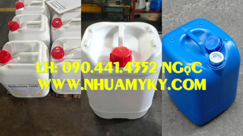 Can nhựa 25 lít tròn, vỏ can nhựa 20 lít đựng axit yếu có sinh khí, can nhựa 10 lít đựng nước muối 