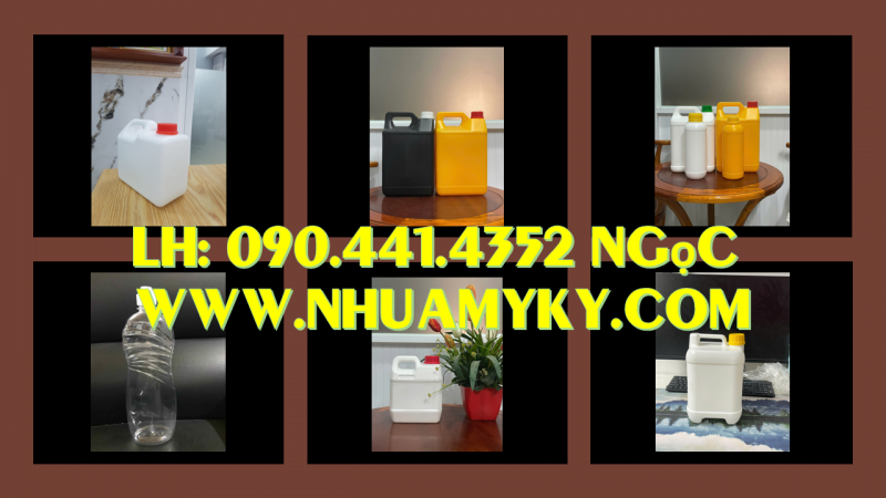 SX can nhựa 1 lít đựng mật ong, can tròn 2 lít đựng dầu dừa, can nhựa 5 lít đựng muối axit 