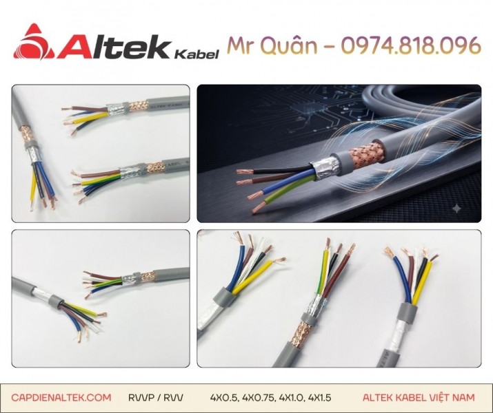 Altek Kabel: Cáp điều khiển 4 lõi mềm – Rvv, Rvvp
